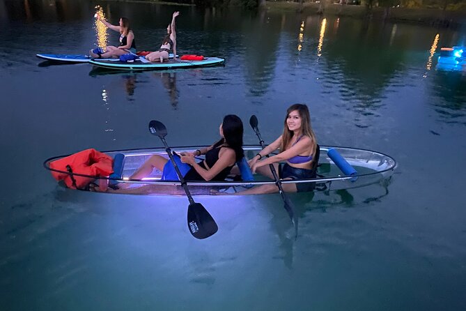 Date Night LED Glow Clear Kayak or Paddleboard & Champagne - LED Clear Kayaks, Champagne, and Two Ways to See the Lake
