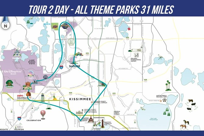 Day Flight 48 Miles Helicopter Tour over Theme Parks & Downtown - Orlando helicopter tour from Kissimmee: what the “48 miles” actually gives you
