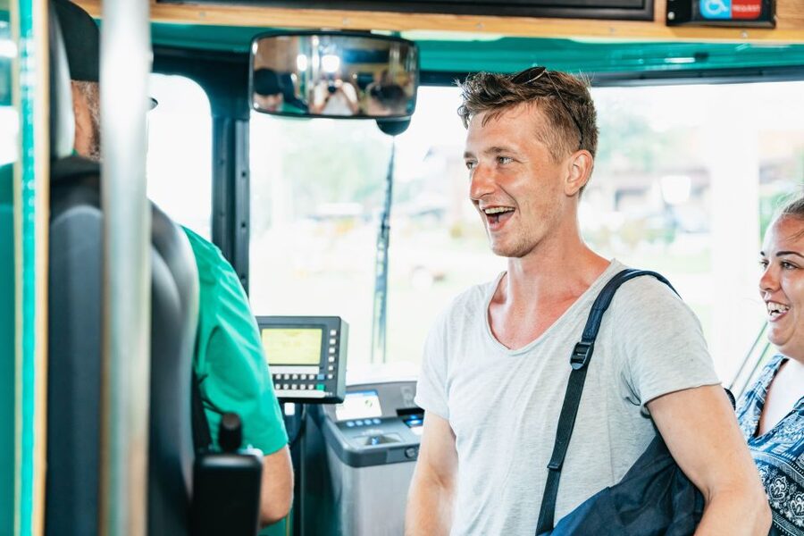 Orlando: I-Ride Trolley Hop-on Hop-off Pass - Green Line strategy: Hampton Inn, Universal Boulevard, then the same I-Drive flow